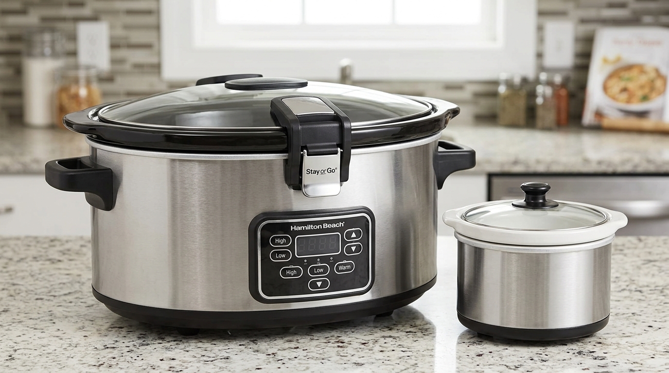 Hamilton Beach Programmable Stay or Go® Slow Cooker, 7 Quart Capacity, Includes 20 oz. Party Dipper Food Warmer, Silver, R33477 (Renewed): A Comprehensive Guide