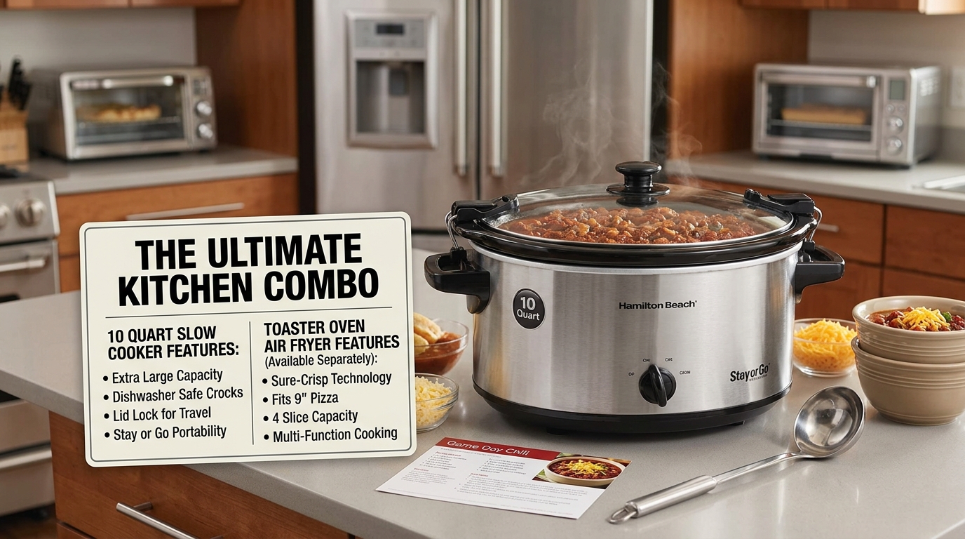 Hamilton Beach Sure-Crisp Toaster Oven Air Fryer Combo & 10 Quart Stay or Go Slow Cooker: A Comprehensive Guide
